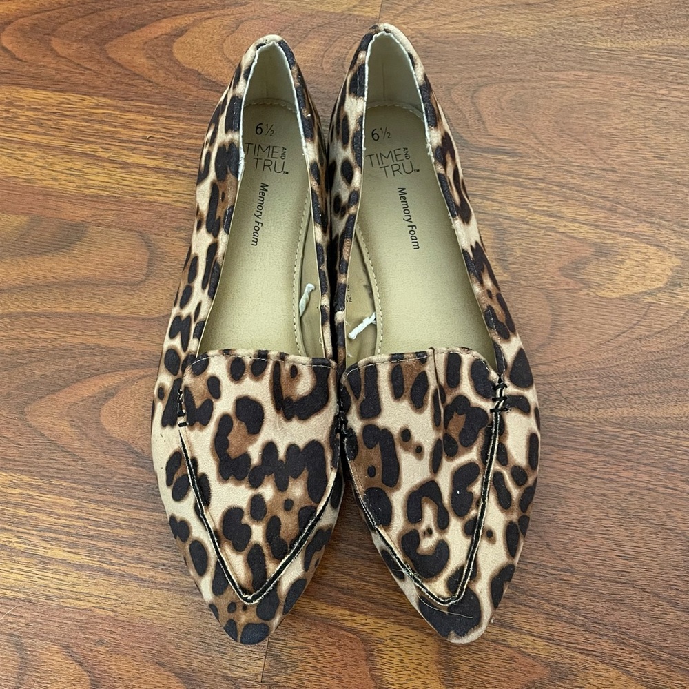 Time and Tru Brown Leopard Loafers